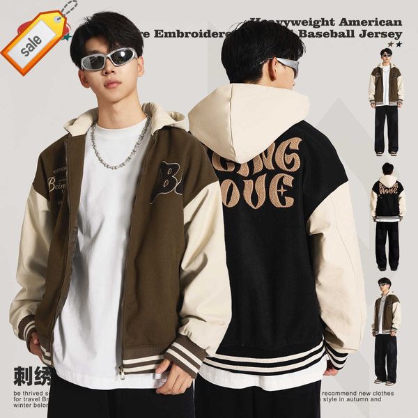 Herrenjacken Be Mens Wear |2023 herbst/winter Handtuch Gestickte Amerikanische Alphabet Baseball Anzug Straße Clip Baumwolle Verdickt Jacke Mantel