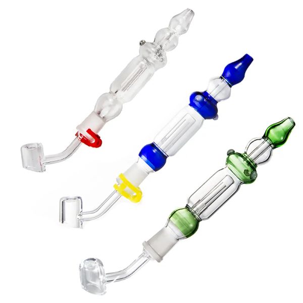 Mini tubi manuali per piattaforme petrolifere Dab Rigs Accessori per fumatori 10mm 14mm Collettore per cera articolare Nector con tubo per unghie al quarzo da 45 gradi LL