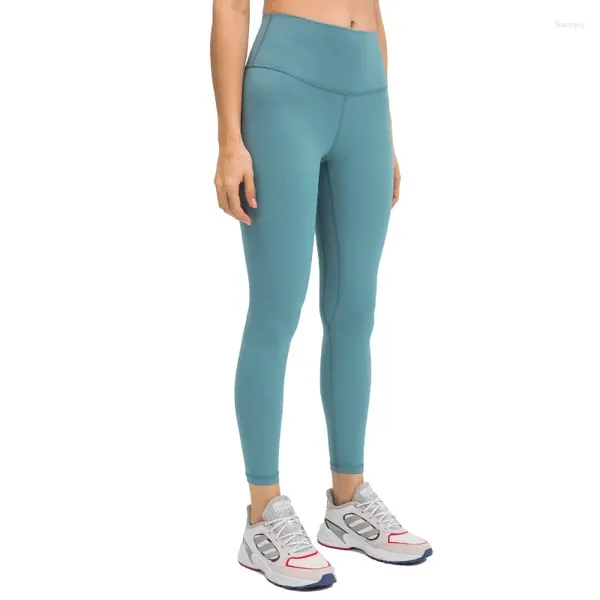 Pantaloni attivi Lululogo Yoga Leggings per il fitness atletici morbidi e morbidi al tatto da donna Collant sportivi da palestra elasticizzati a prova di squat