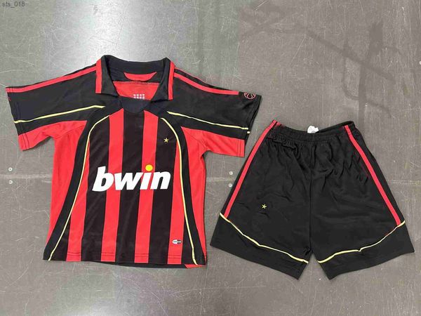 Conjuntos de futebol/fatos de treino nesta pirlo shevchenko inzaghi ac vintage clássico futebol crianças meninos meninas camisa h240306