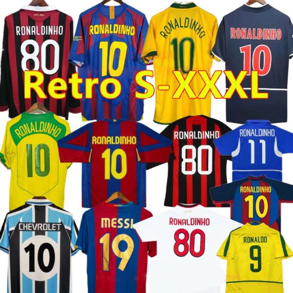 Ретро футбольные майки RONALDINHO 09 10 Vintage Jersey 2002 Barsil Classic Футболки Barca 03 04 05 06 07 08 Футбольные майки BAGGIO