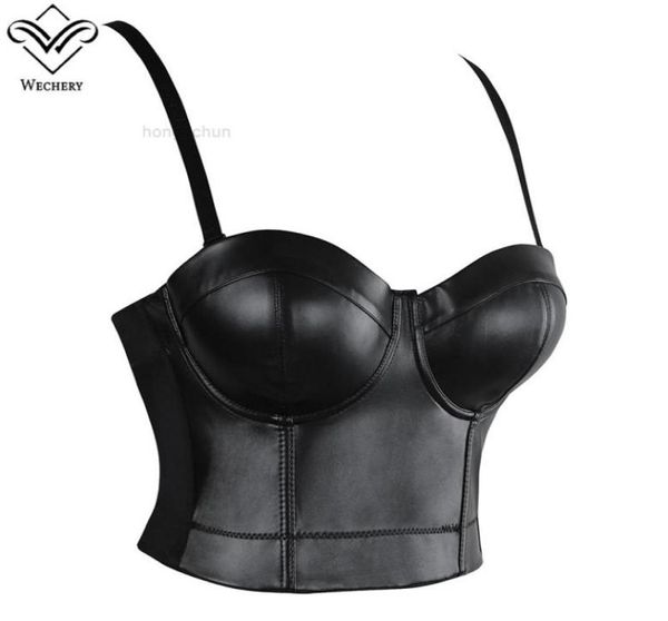 Reggiseno in pelle Donna Top Reggiseno push up gotico Corpetto Lingerie sexy Corsetto Fashion Party Club top Wear Plus Size36937579796003