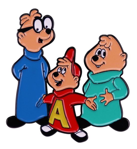 Clássico dos desenhos animados Alvins X The Chipmunkss Esmalte Pin Backpack Pins Badge Broche Jóias Gifts7713157