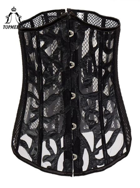 TOPMELON Corsetto sottoseno Aspetta Trainer Steampunk Bustier Corsetto gotico Corsetto sexy Moda donna floreale Trasparente4688816