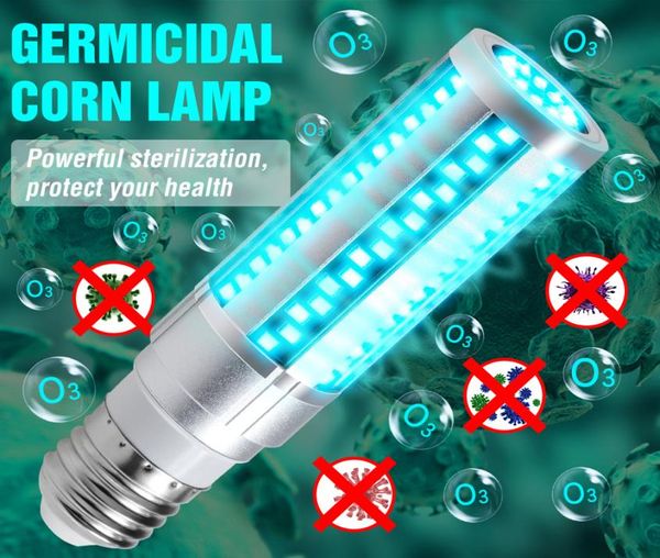 Lâmpada LED UVC E27 Lâmpada LED UV 15W 20W Luz de desinfecção LED Lâmpada de milho 110V 220V Luz ultravioleta Esterilização bactericida Lam9424461