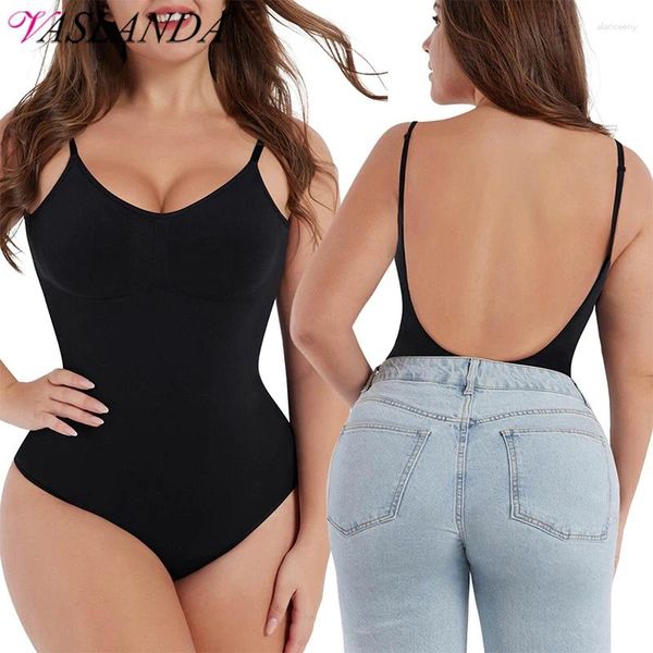 Mulheres Shapers Sexy Low Back Shapewear Bodysuit Mulheres Cintura Trainer Corpo Shaper Thong Dupes Shaping Corset Tops e Backless Bra