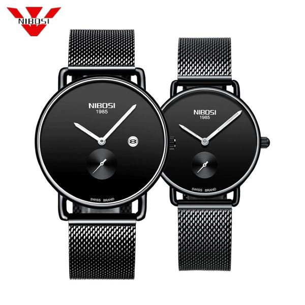 NIBOSI брендовые роскошные часы для влюбленных, водонепроницаемые мужские и женские часы для пар, кварцевые наручные часы, мужской женский браслет Relogio Masculino228d