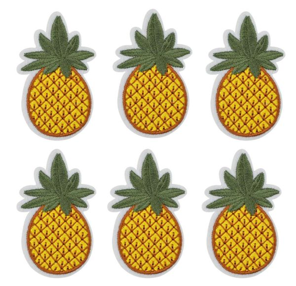 10 pezzi Distintivo di toppe di frutta di ananas per abbigliamento ferro ricamato patch applique ferro su toppe accessori per cucire per vestiti7446210