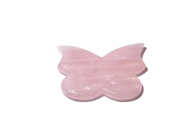 Креативная бабочка, натуральный массажер Гуа Ша, ручной массажер для ухода за кожей Гуаша, китайская бабочка, розовый кварц, скребковый массажный инструмент5911313777