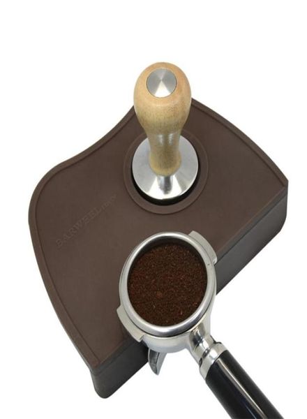 Tapete de calcadeira de café expresso, borracha de silicone, canto, antiderrapante, suporte de ferramenta, barista, compactação 2103098103828