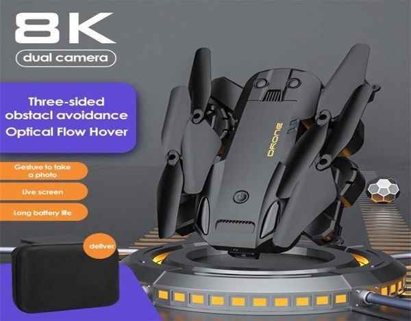 Intelligente Uav KBDFA E888 8K DRONE con fotocamera 4K 6K 8K HD WIFI Gesto di ripresa Riconoscimento Video Aereo telecomandato Quadco4363084