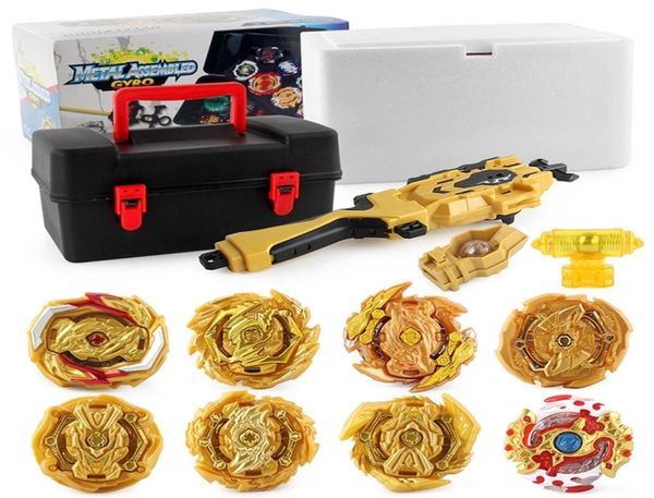 Toupie Beyblades Bleyblade Battle Burst Set versão dourada com lançador de aderência em caixa de armazenamento brinquedos para crianças 2205054219081