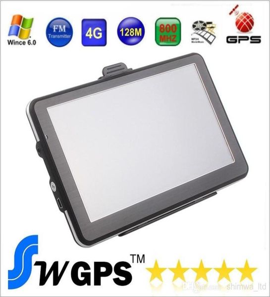 Navegação GPS de 7 polegadas FM DDR128MB 800480 GPS para carro MTK MS2531 800MHZ mapas para Europa América do Norte EUA Canadá Austrália7501990