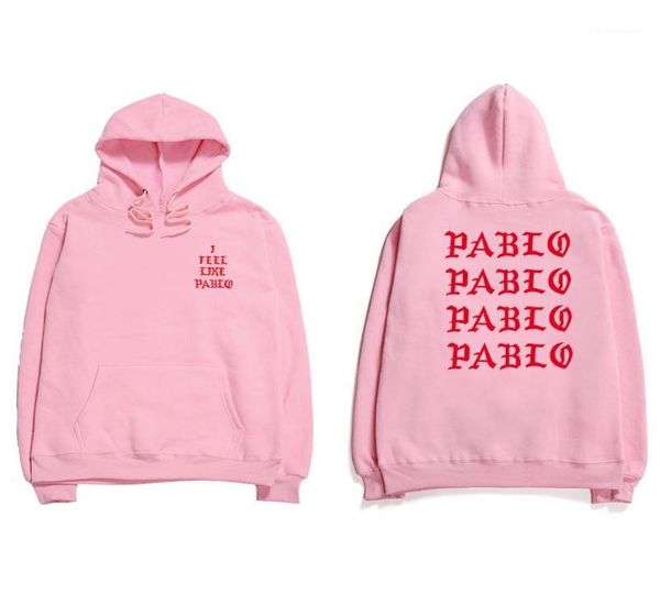 19SS Hip Hop Hoodies Erkekler Pablo Street Giyim Hoodie Sweatshirts Gibi Hissediyorum Mektup Baskı Hoodie Club16687556