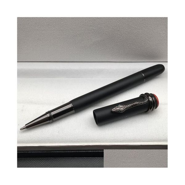 Шариковые ручки по оптовой цене Матовый черный металлический шариковая ручка со змеиным зажимом Канцелярские товары для офиса Luxurs Мужские ручки для письма No Dhuim