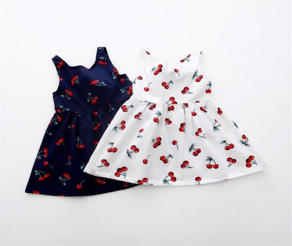 Abbigliamento per ragazze Abito estivo per ragazza Bambini Abito per bambini Berry Indietro Abiti a V Ragazze Cotone per bambini Gilet Halter Dress Abbigliamento per bambini275B7775731