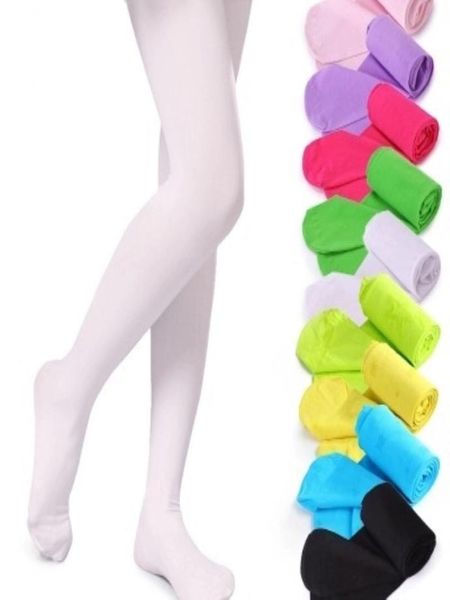 Dhl 19 cores meninas meia-calça collants qualidade crianças meias de dança doces cor crianças veludo elástico legging roupas bebê ballet3139587