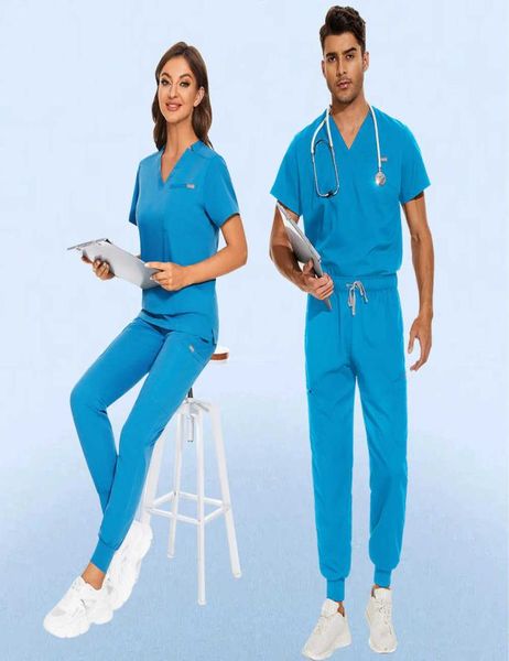 One Piece Mail Medical Scrub Suits Hastane Doktoru Hemşire Üniforma Medical Bir Fırifasyon Hastanesi Hospitaloverall Scrubs Üstler Pan6560417