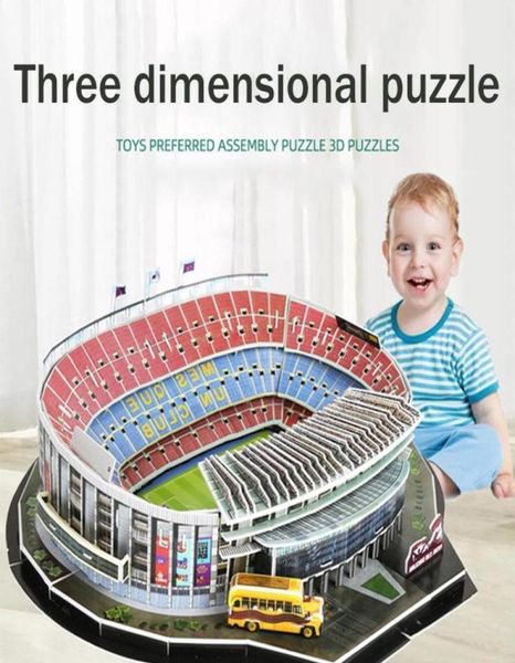 3D-Puzzle, Fußballplatz, Stadion, europäischer Fußball, Spielplatz, Spielzeug, Geschenke, Puzzle für Kinder, zusammengebautes Modell, Puzzle W4D6 X07411054