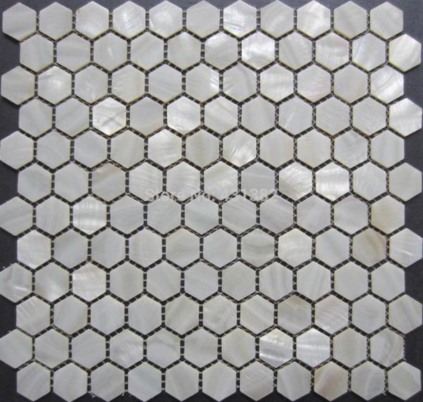 Reinweiße Sechseck-Mosaikfliesen, Perlmuttfliesen, Sechseck 25 mm, Perlmuttfliesen, Badezimmer, Küche, Backsplash-Wandfliese21996271869