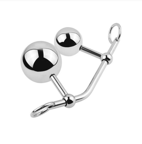 Neueste Weibliche Edelstahl Anal Vagina Doppel Ball Plug In Keuschheit Gürtel Seil Haken Bondage Locking Für Frauen Bdsm Sex spielzeug A5093864528