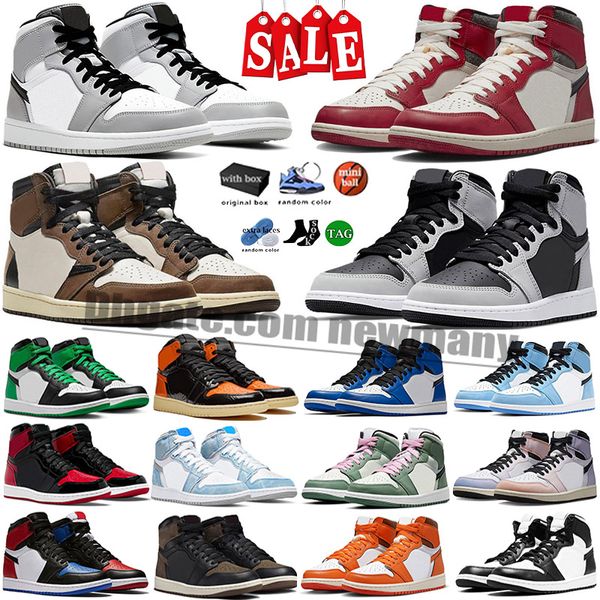 Jump man 1 Scarpe da basket 1s Uomo Donna per UNC Toe Bred Patent Gorge Lucky Green University Blue Denim Chicago Dark Mocha Royal Toe Sneakers sportive