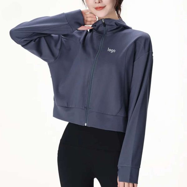 Lu Align Damen T-Shirt Outfit Yoga Reißverschluss Mantel Jacke Fitness Slim Hoodie Laufsport Pullover Damen Workout Top mit Jogger Gry Lu-08 2024