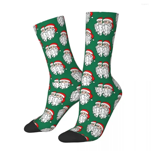 Erkek Çoraplar Tüm Mevsimler Mürettebat Çorapları Noel Noel Baba Deseni Harajuku Hip Hop Erkekler için Uzun Kadın Doğum Günü hediyesi