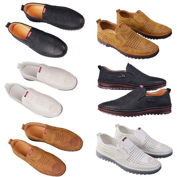 Freizeitschuhe für Herren, Frühling, neuer Trend, vielseitige Online-Schuhe für Herren, rutschfeste, weiche Sohle, atmungsaktive Lederschuhe, rutschfest, 42