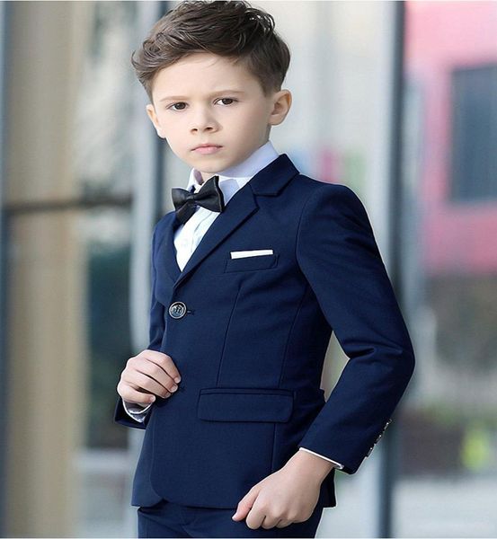 Moda Blu Navy Ragazzo Abbigliamento formale Tacca bavero Ragazzo Abbigliamento per bambini Abbigliamento per bambini Tre pezzi Ragazzi Abiti per matrimonio Giacca Pantaloni Camicie7919696