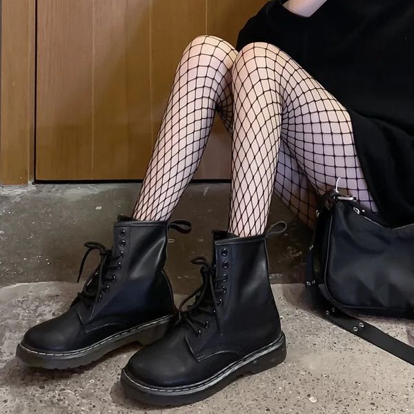 Mulheres sexy meias apertadas meias arrastão meia-calça rodada ponto impresso perna longa nylon preto e branco roupa interior feminina meia-calça 240306