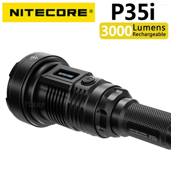 Taschenlampen Taschenlampen NITECORE P35i LEP-Taschenlampe mit großer Reichweite, 1650 Meter, 3000 Lumen, wiederaufladbare USB-C-Taschenlampe, Spot-Flutlichter RSW2i