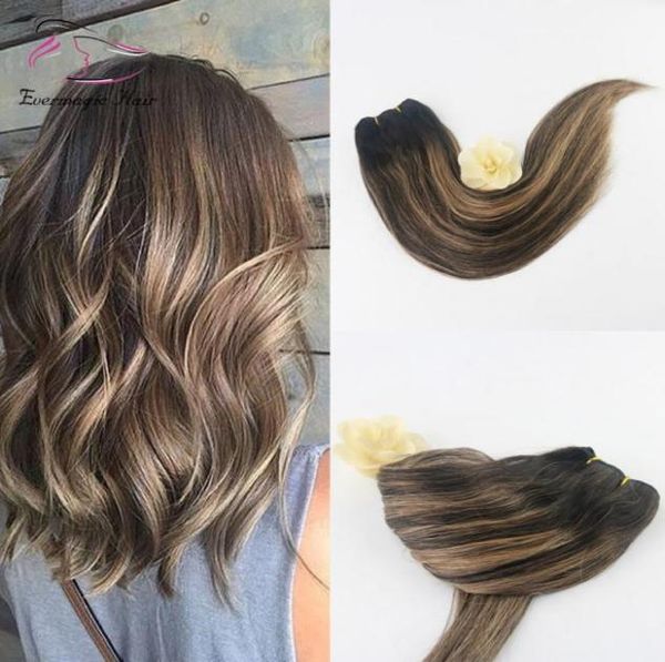 Renkli 2327 Sarışın Vurgu Ombre Saç Balayage Cilt Atkısı Brezilya Bakire Saç Uzantıları Bundle6977566