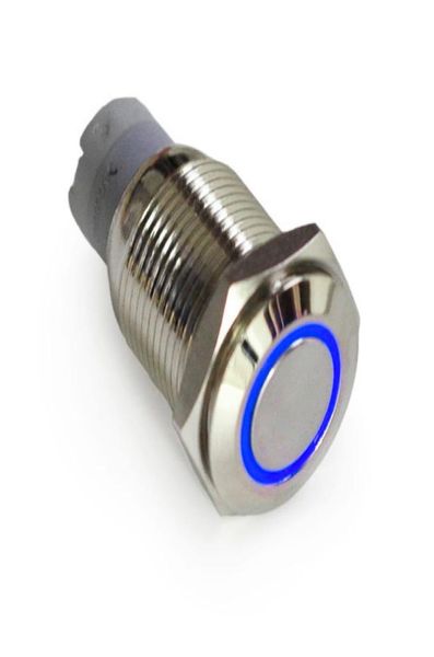 Interruptor de botão liga/desliga, 2 peças, 16mm, 12v, led azul, olhos de anjo, botão liga/desliga, para motor, carro, interruptor de luz universal4038777