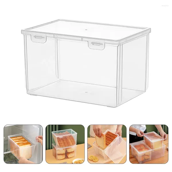 Teller Haushalt Frischhaltung -Grade transparenter Kunststoff Toast Brot Aufbewahrungsbox Organizer Laib Tasche Kühlschrank Obstbehälter