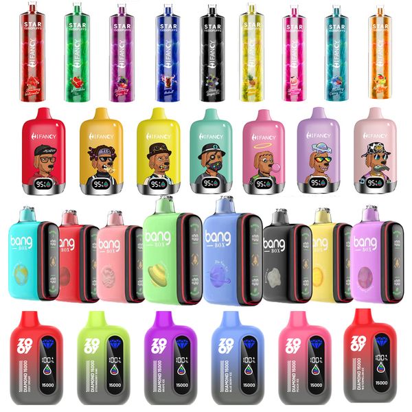 Orijinal Tek Kullanımlık Vapes Hifancy Puff 15k Puff 16K E Sigara Bang Kutu Puflar 18K LED Ekran Vapes Tek Kullanımlık Puf Elektronik Sigara Puffbar Puff 10K