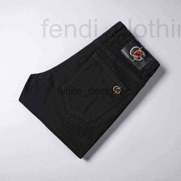 Männer Jeans Designer Hosen Koreanische Herbst Winter Schwarz Weiß Teenager Persönlichkeit Mode Elastische Slim Fit Kleine Fuß Gerade Rohr 6JUD