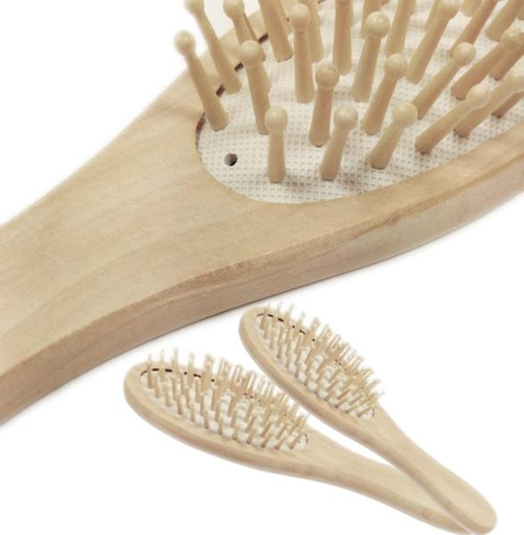 Nuova spazzola per capelli in legno di bambù Spazzole per capelli Cura e bellezza SPA Massaggiatore Pettine per massaggi SK884332377