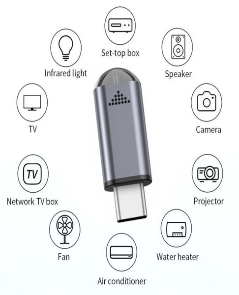 Интерфейс Micro USB TypeC Беспроводной инфракрасный адаптер дистанционного управления Смарт-приложение для управления телефоном-передатчиком для телефонов Android2551524