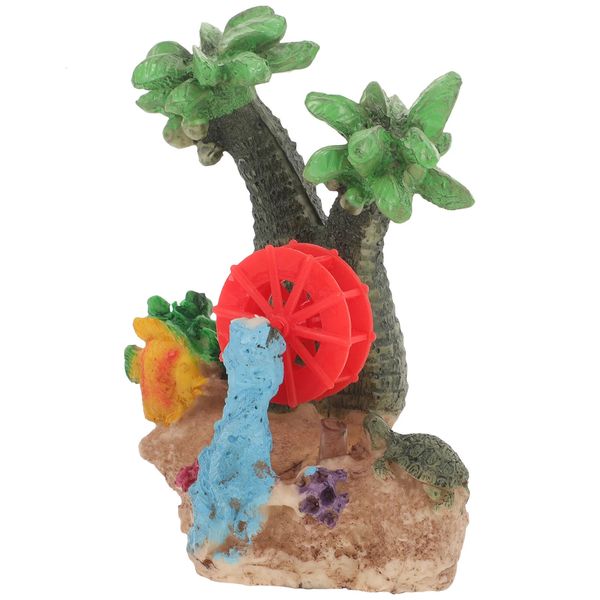 Decorazione simulata di un giardino roccioso Decorazioni per acquari di acqua salata Forniture per acquari Riparo per piante in plastica Ruota Montagna 240226