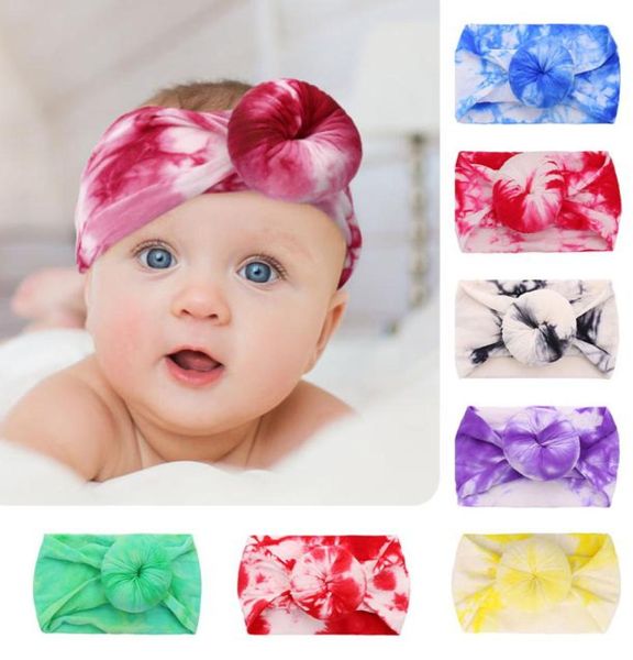 9 estilos crianças donuts tie dye headbands meninas atadas hairbands macio náilon elástico bandana acessórios de cabelo para crianças m30461852744