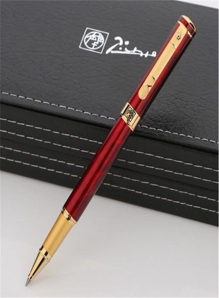 Top Luxury Picasso 902 Vino a penna rosso Golden Plat Incision Roller Roller Pen Business Forniture Scrittura Opzioni Smooth Pens Wi4263387