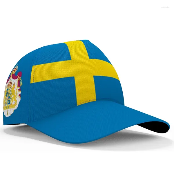 Ballkappen Schweden Baseball Kostenlose maßgeschneiderte Namensnummer Teamlogo Se Hut Swe Land Reise Sverige Nation Schwede Schwedische Flagge Kopfbedeckung