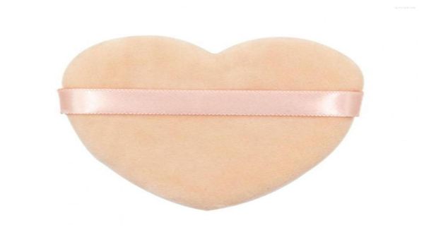 Spugne per trucco Soffio riutilizzabile a forma di cuore ad alta elasticità Grande sbuffo per cipria cinturino in cotone per donna6492887