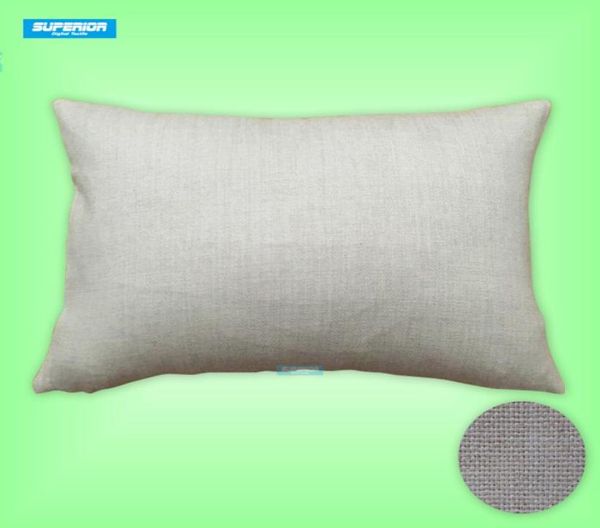 1 pz 12x18 pollici poliestere cotone misto lino artificiale copertura del cuscino pianura tela federa federa in cotone e lino per S3564756