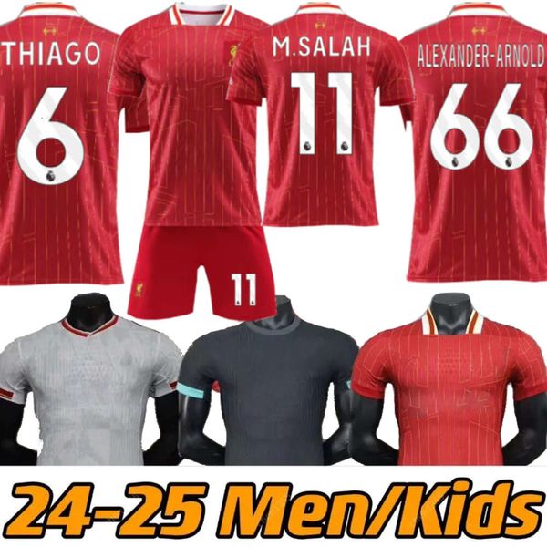 Live POOL 24 25 Maglia da calcio M SALAH Casa Lontano Terzo THIAGO Luis Diaz Calcio FIRMINO VIRGIL Pantaloncini Giocatore Tifosi Maglia da calcio 2024 25 Kit da calcio per uomo per bambini S-4XL