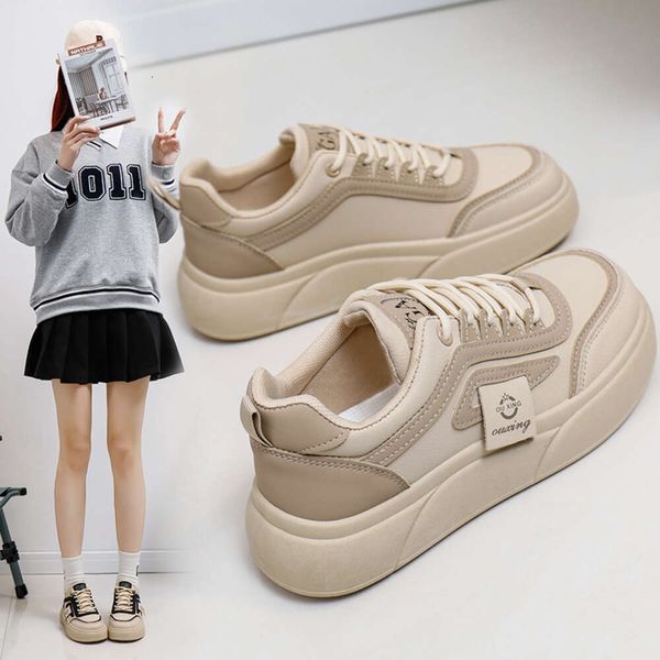 2024 Little White New Feminino Estudante Coréia Edição Instagram Trendy Versátil espessa larga e outono Sapatos de placa casual sh502 43259 65066