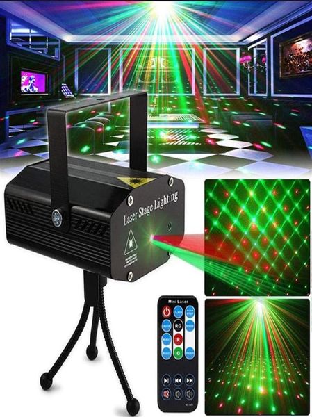 Laserbeleuchtung LED Disco DJ Party Lichter Auto Flash 7 RG Farbbühne Strobe Light Sound für Partys Geburtstag mit Remot25919609 aktiviert