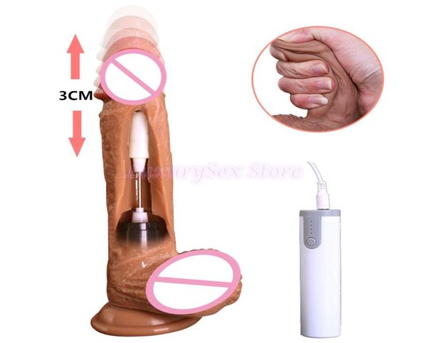 G Spot Vibrador Vibrador Empurrando Vibrador Realista Vibrante Pênis Brinquedo Sexual para Mulheres Orgasmo Vibrador Automático com Ventosa Vibrador Y8148328