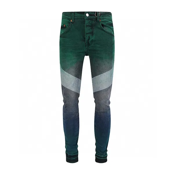 2024 nuovi jeans viola firmati da uomo Jeans neri sporchi vintage da uomo Pantaloni da cowboy casuali ginocchio verde Distruggi il foro della trapunta slimPURPLE Pantaloni da strada hip-hop 29-40